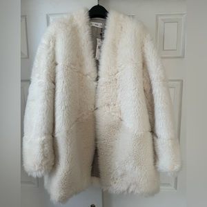 Beautiful Mango Faux Fur Coat Size M Women